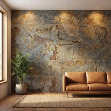 Intérieur résidentiel avec sol en parquet massif chêne naturel disposé en motif chevrons et damier